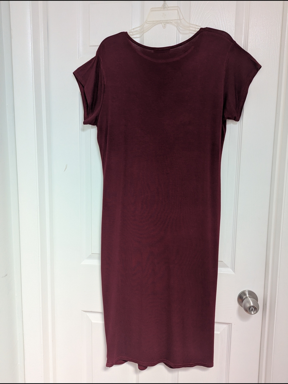 Natalia  Wine Short-Sleeve Midi Dress - Picture 2 of 9